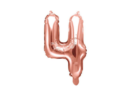 Picture of FOIL BALLOON NUMBER 4 ROSE GOLD 16 INCH